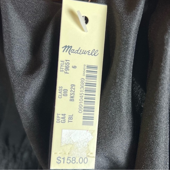 Madewell Dress Womens 6 Black Nightshine Silk Chiffon Party Blacktie Metallic - Picture 8 of 9